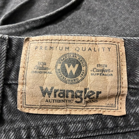 Vintage Wrangler Mens Jeans Size 40x30 Black Denim Cotton Straight High Rise - Picture 6 of 9